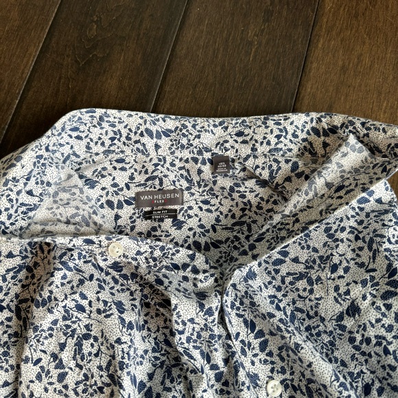 ❤️3/$30 Van Heusen Flex Slim Fit Stretch Button Up Shirt - Picture 7 of 8